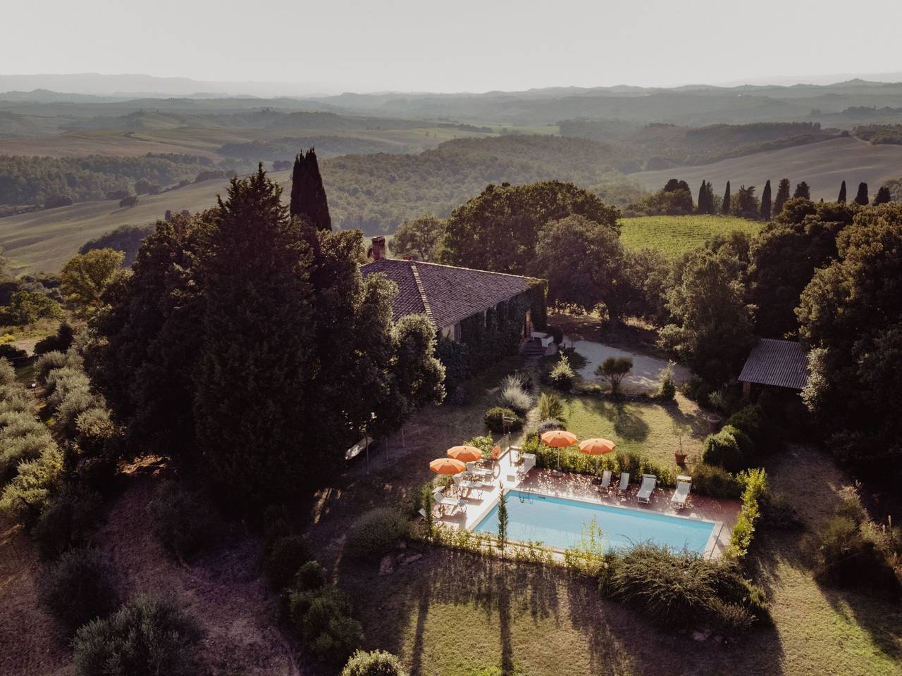 Feriehus for 14 personer med badebasseng in Trequanda, Provinsen Siena