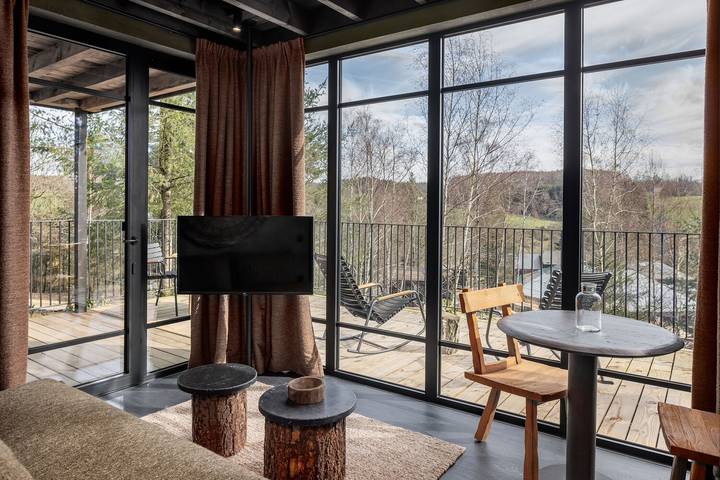 Chalet voor 2 personen, met Balkon/Terras en Terras in de Belgische Ardennen