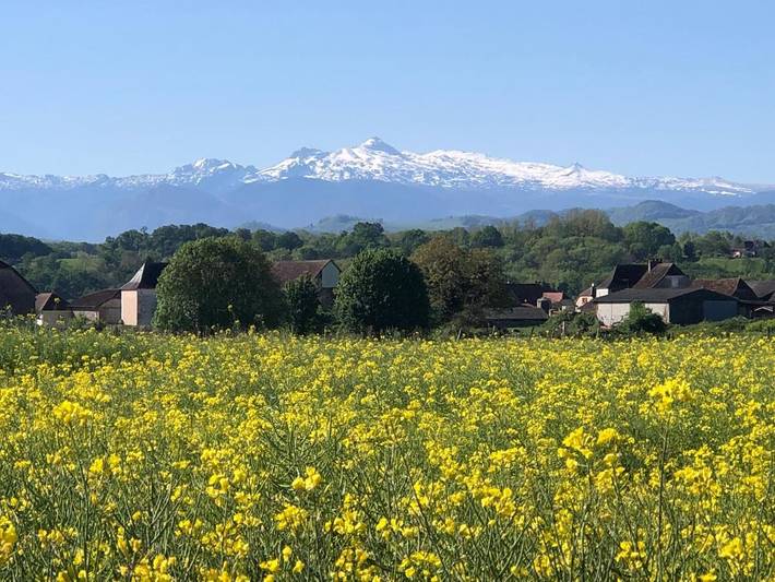 Gîte pour 2 personnes, avec terrasse ainsi que vue et jardin à Dognen