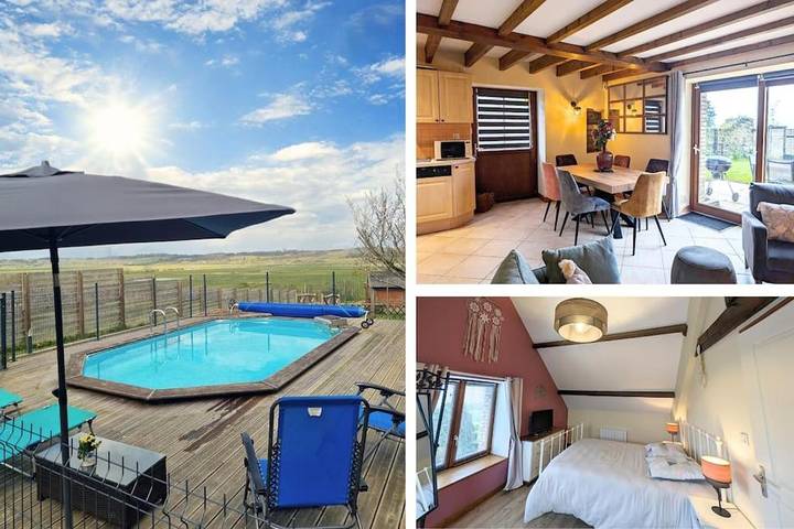 Location de vacances pour 8 personnes, avec Terrasse et Jardin ainsi que Piscine et Vue à Saint-Dolay