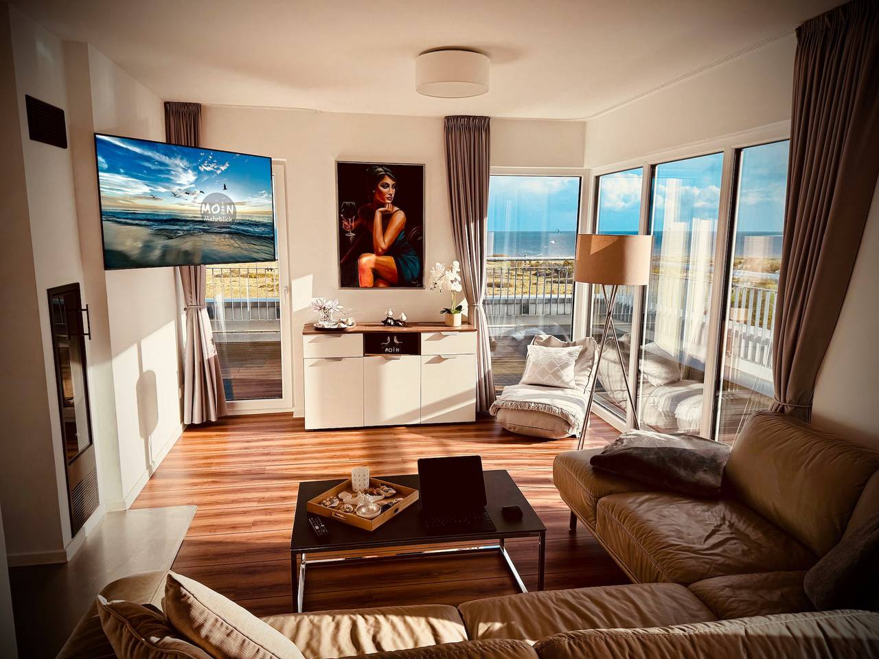 Ganze Wohnung, Ferienwohnung 'Moin Mehrblick' in Strandnähe mit Terrasse und Wlan in Schillig Strand, Wangerland