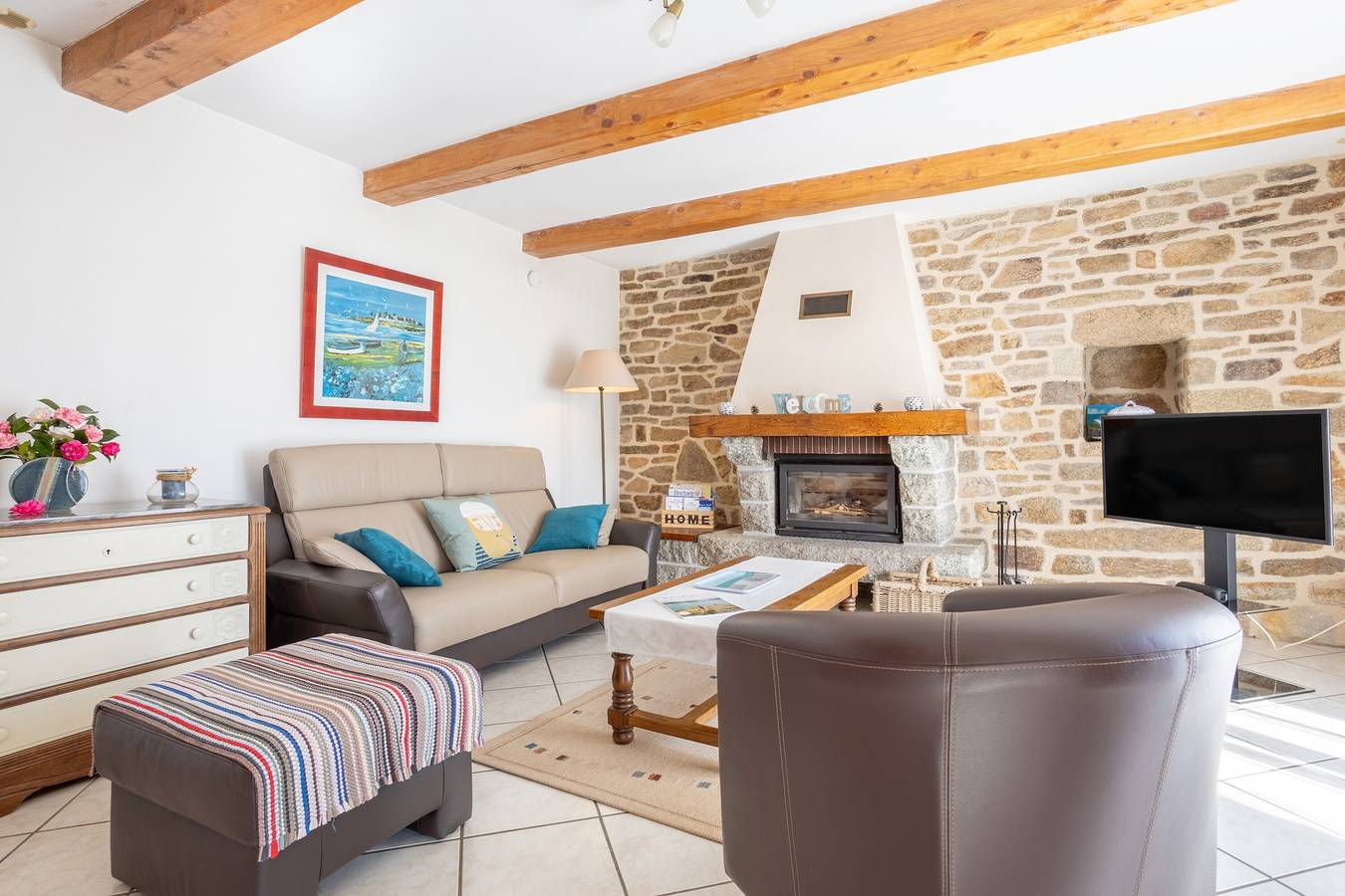 Maison de campagne "Au Calme" avec terrasse privée, jardin privé et Wi-Fi in Mahalon, Région de Quimper