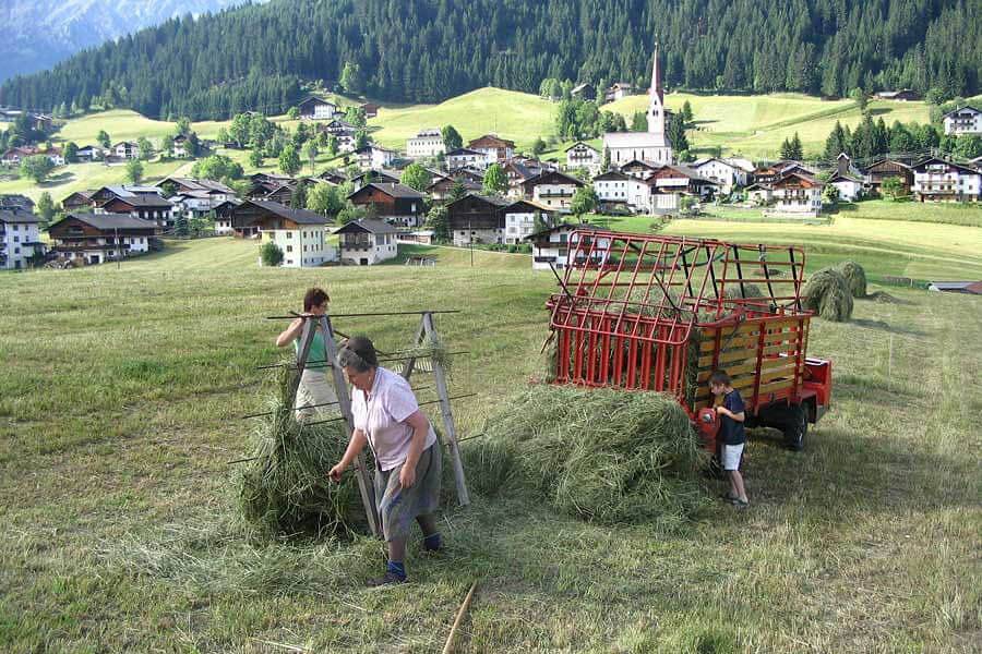 Bauernhof Gruber - Doppel - bzw. Dreibettzimmer Samalm mit Balkon in Gailtaler Alpen, Lesachtal
