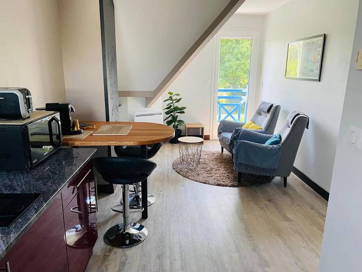 Appartement de vacances pour 2 personnes, avec terrasse ainsi que jardin et vue
