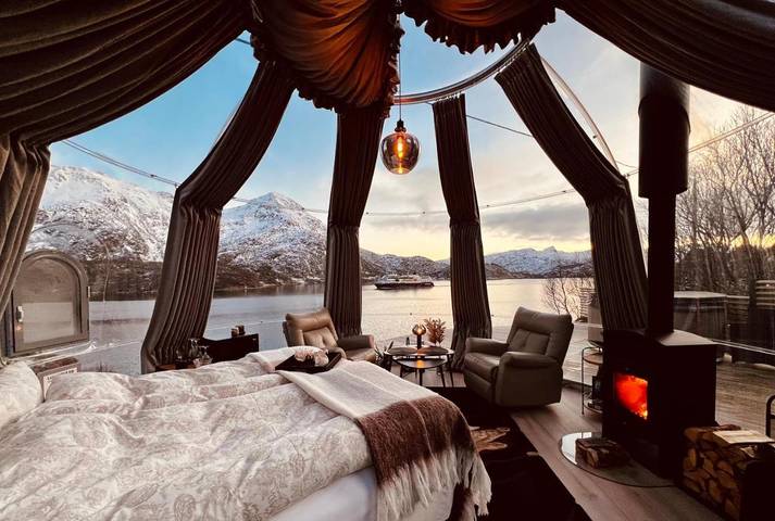 Bungalow für 2 Personen, mit Seeblick und Garten sowie Ausblick in Norwegen - 3