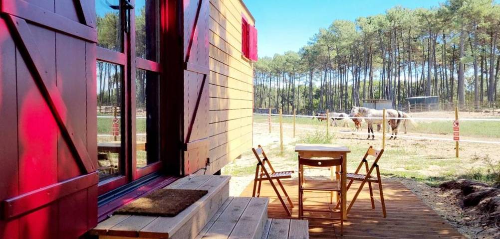 Camping pour 3 personnes, avec Terrasse ainsi que Jardin et Vue