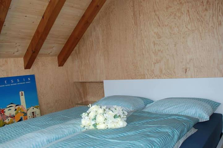 Alleinstehendes Ferienhaus mit Klimaanlage,  W-Lan, Tv, Innenhof, Haustiere erlaubt, Panoramablick in Minusio, Tessiner Alpen
