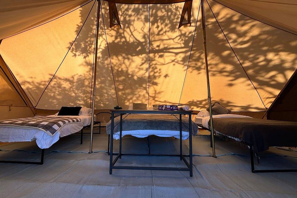 Cozy Hot Tent with Log Burner & Hot Tub Right Tent in Isle of Anglesey