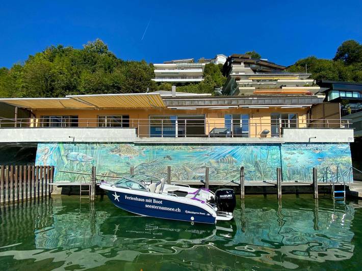 Ferienhaus für 6 Personen, mit Terrasse und Garten sowie Seeblick in Nidwalden