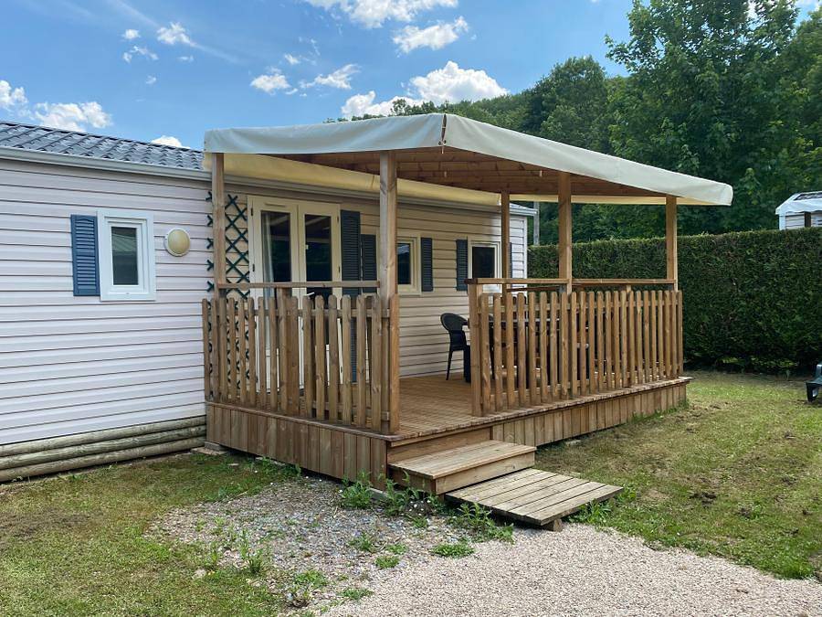 Camping Les 4 Saisons - Mobilhome 4 personas - Aulus : 1 cuarto de ducha sin terraza cubierta in Oust, Parque Natural Regional de los Pirineos de Ariège