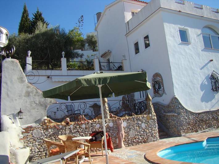 Ferienhaus 'Casa Mila' mit Meerblick, privatem Pool und Klimaanlage in Cómpeta, Cordillera Penibética