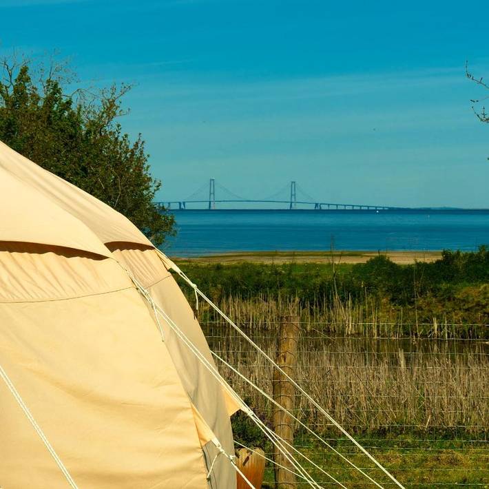 Zelt für 2 Personen, mit Terrasse und Garten sowie Sauna und Ausblick in Tårup - 4