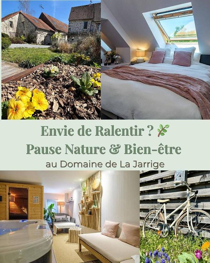 Gîte pour 2 personnes, avec sauna et jacuzzi ainsi que piscine et jardin à Saint-Vaury