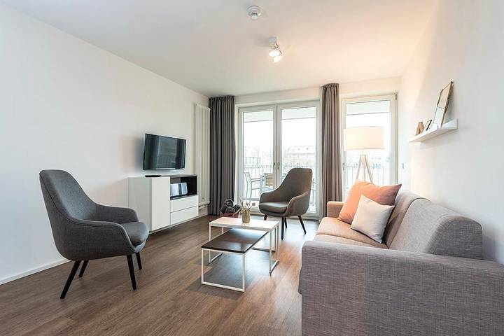 Ferienwohnung für 6 Personen, mit Balkon und Sauna sowie Ausblick auf Langeoog