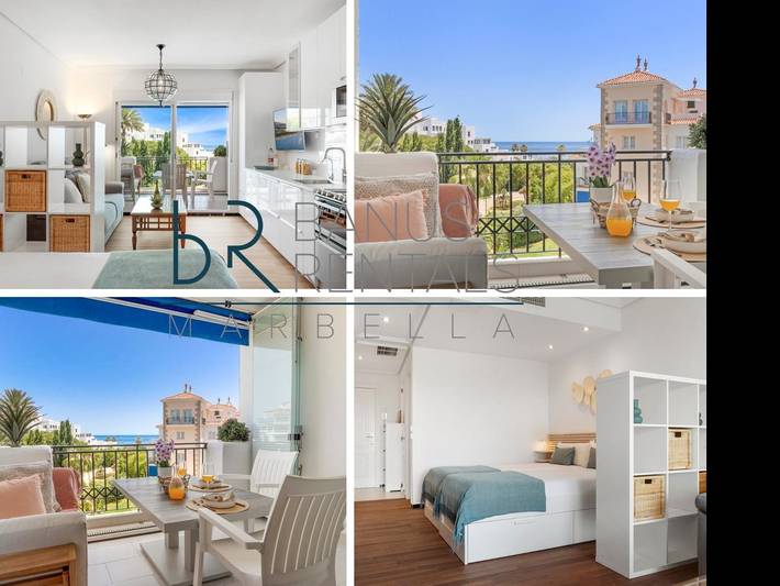 Apartamento de vacaciones para 2 personas, con piscina y jardín además de terraza y vistas al mar en Marbella