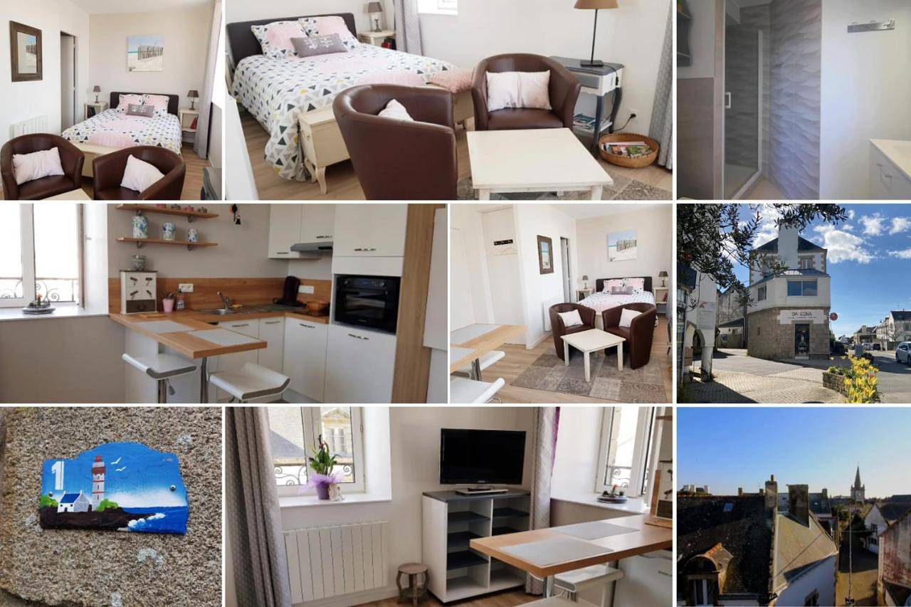 Appartement entier, Studio Cosy Les Roses Tremieres 3 étoiles centre Plouharnel proche mer in Plouharnel, Côte des Mégalithes