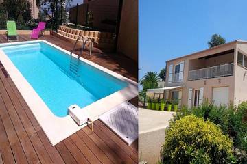Gîte pour 4 personnes, avec balcon et piscine à Piana