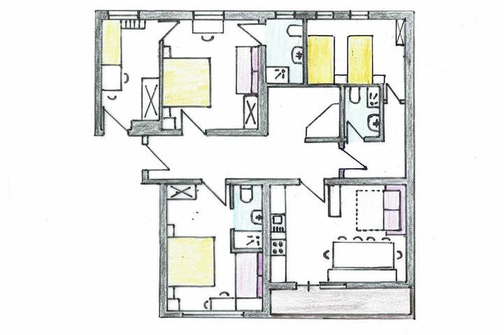 Ferienwohnung für 12 Personen, mit Garten und Balkon - 1