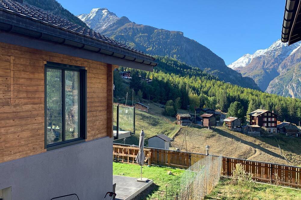 Luxus-Lodge|Panorama-Blick|Kamin|Sauna|Garten|Ruhe in Grächen, Walliser Alpen
