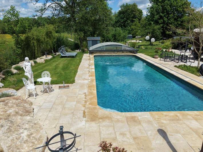 Appartement de vacances pour 5 personnes, avec Terrasse et Jardin ainsi que Piscine et Sauna