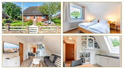 Ferienwohnung für 4 Personen, mit Ausblick und Garten in Oldsum