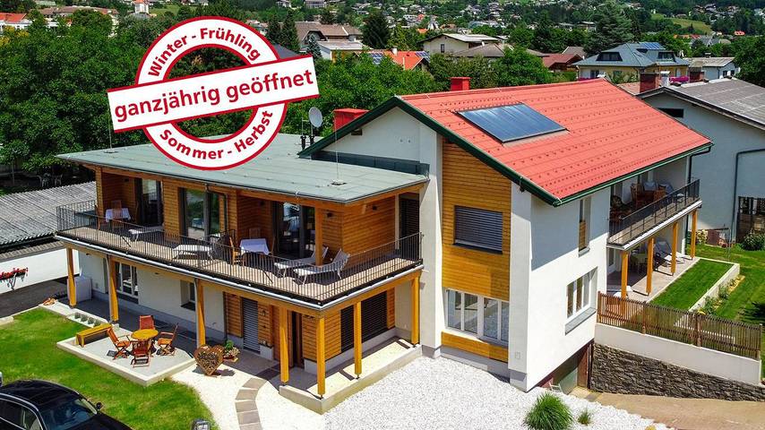 Ferienwohnung für 5 Personen, mit Balkon und Terrasse sowie Garten und Pool in Seeboden
