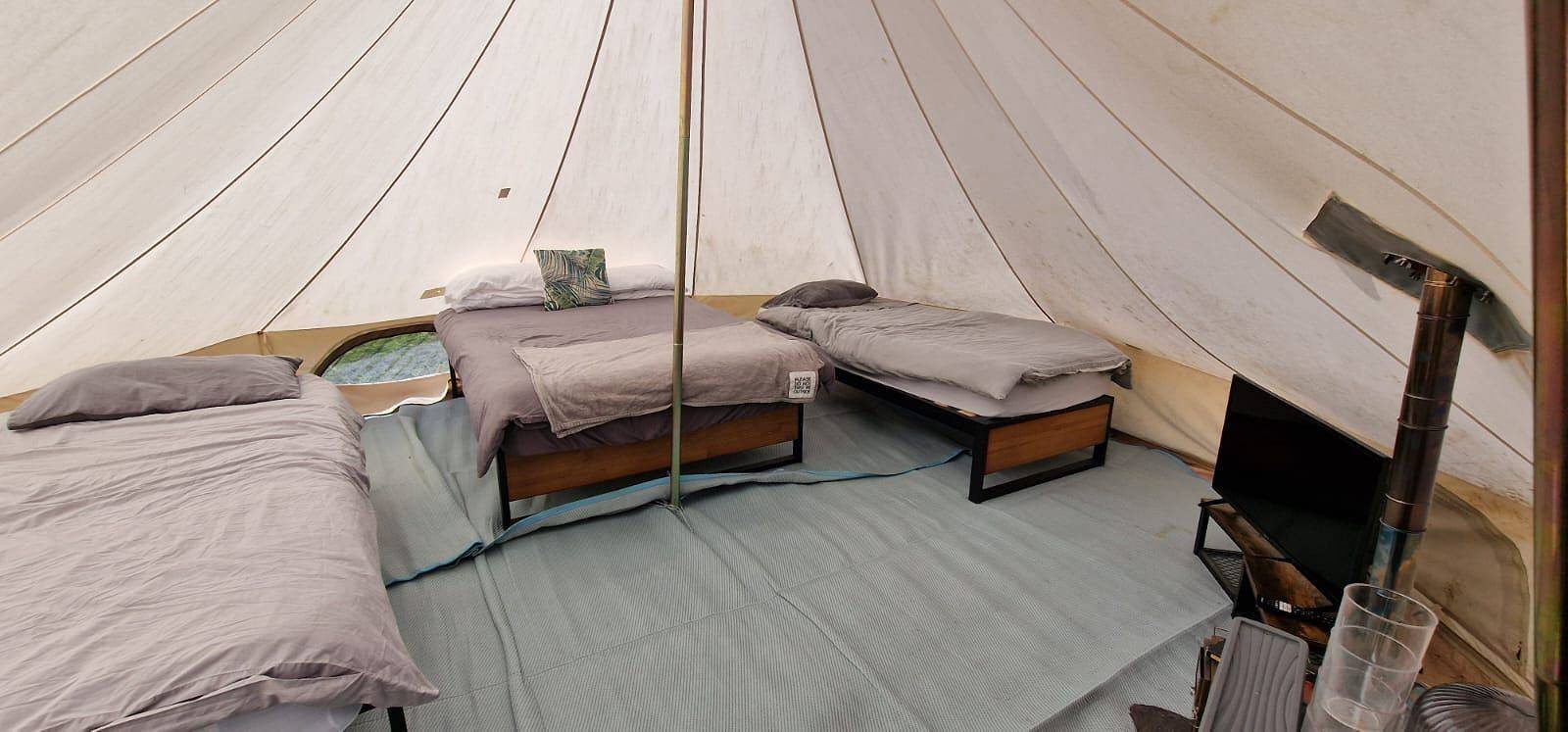 Dog Friendly Cozy Bell Tent With Log Burner in Isle of Anglesey