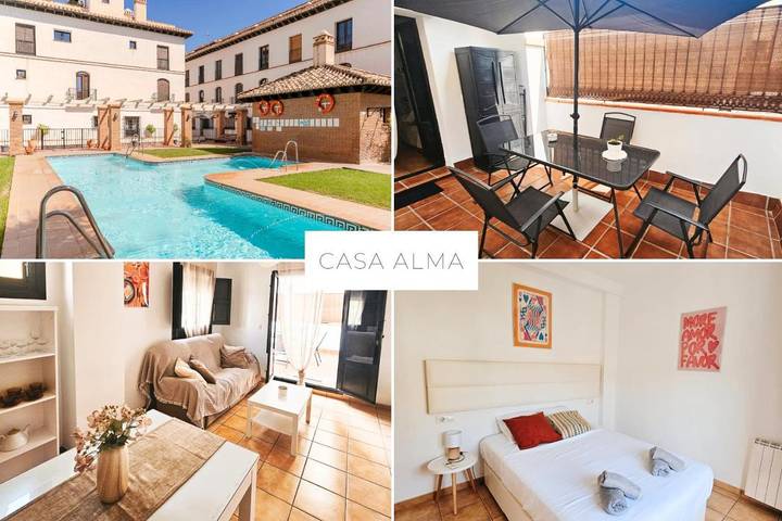 Apartamento para 4 personas, con terraza y piscina, Se admiten mascotas en Vélez de Benaudalla
