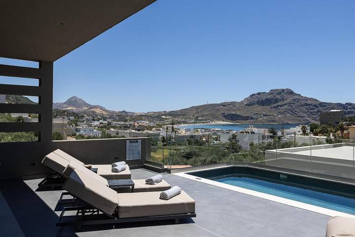 Location de vacances pour 4 personnes, avec Balcon et Terrasse ainsi que Piscine et Vue à Plakias