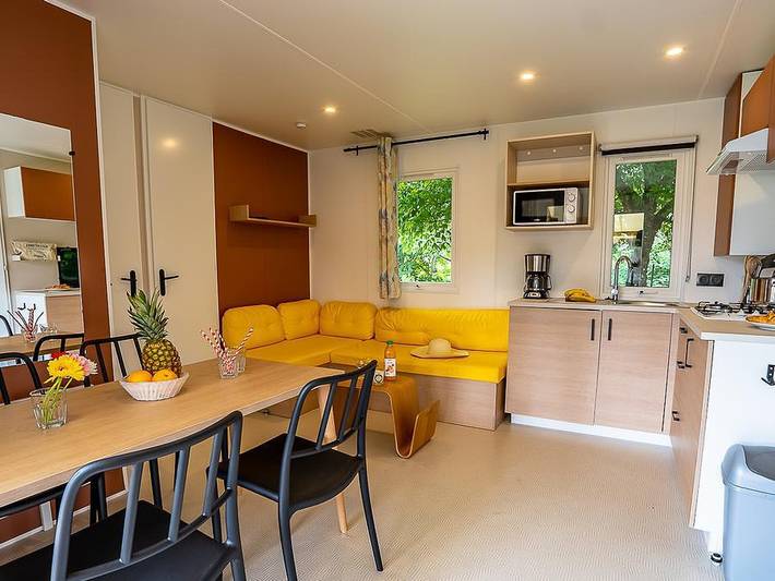 Camping Les Ballastières - Vosges du Sud - Mobilheim 6 personen - Komfort 3 Zimmer am Wasserrand in Champagney, Regionaler Naturpark Belchen der Vogesen