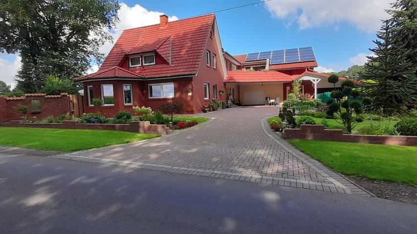 Ferienwohnung für 9 Personen, mit Balkon und Terrasse sowie Garten und Ausblick in Molbergen