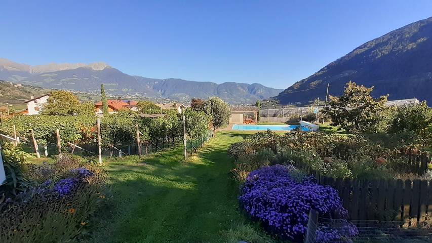 Bauernhaus 'Fröhlichhof Wohnung Panorama' mit Bergblick, Gemeinschaftspool und Wlan in Mitterplars, Algund