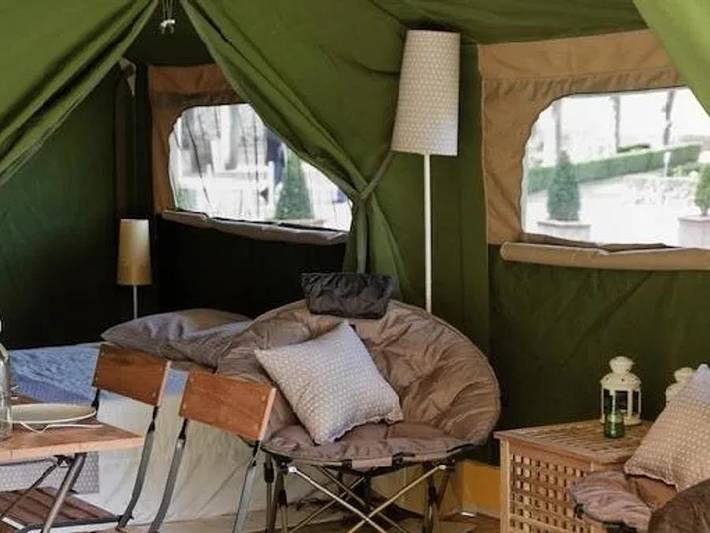 Camping Le Domaine Aramis - Tente en toile et en bois 5 personnes - Lodge Nature 3 Pièces 5 Personnes Sans Sanitaires in Marsan (homonymie), Gers