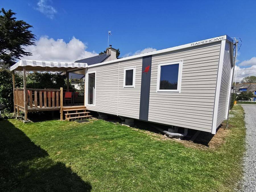 Camping et Parc Les Goelands  - Mobilheim 6 personen - Mobilheim Tranquillou - 3 Zimmer + Überdachte Terrasse - 34 m² in Arzal, Côte des Mégalithes