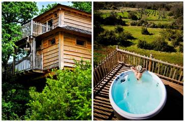 Cottage pour 4 personnes, avec piscine ainsi que vue et jardin à Alvignac