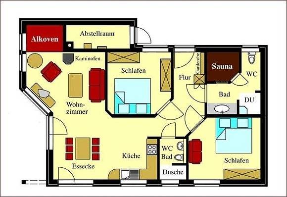 Ferienhaus für 5 Personen, mit Balkon und Terrasse sowie Garten und Sauna in Bojendorf - 4