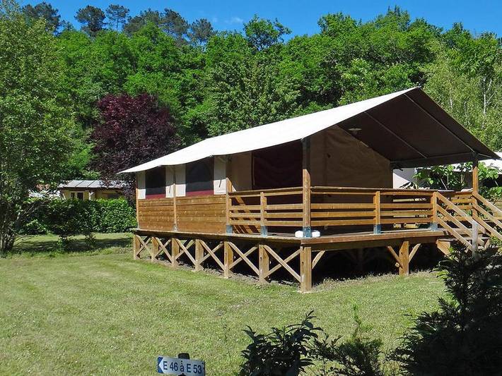Camping Moulin de David - Safarizelt 5 personen - Lodge Niagara 40m² mit Bad (Samstag bis Samstag) in Gaugeac, Périgord Pourpre