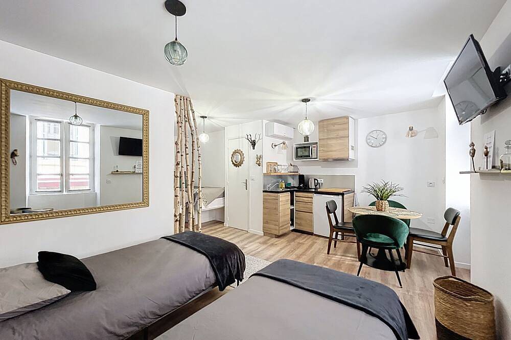 Entire apartment, O'Bercail Studio 1- 4 single beds +bike room- in the center of Tournon sur Rhône in Tournon-sur-Rhône, Tournon-sur-Rhône region