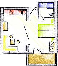 Ferienwohnung für 3 Personen, mit Sauna und Garten sowie Balkon, kinderfreundlich in Rubi - 3