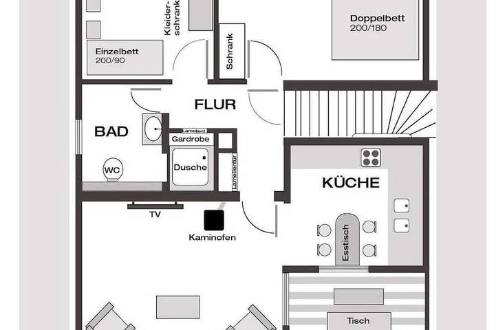 Ferienwohnung für 4 Personen, mit Garten und Balkon sowie Sauna in Puttgarden - 2