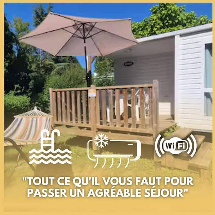 Camping pour 5 personnes, avec vue sur le lac et piscine ainsi que terrasse et vue dans l' Eure - 3