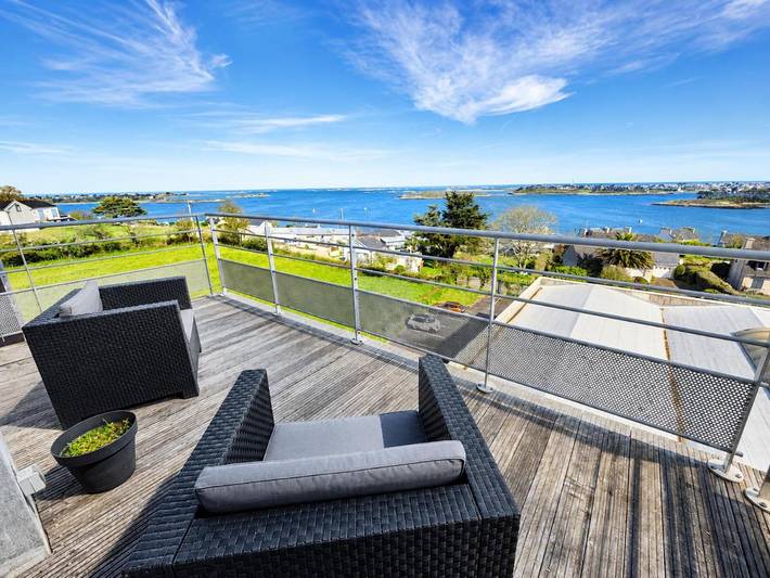Gîte pour 6 personnes, avec terrasse et vue dans Port de l'Aber Wrac'h