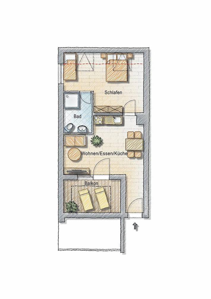 Ferienwohnung für 3 Personen, mit Balkon und Garten im Saarland - 4