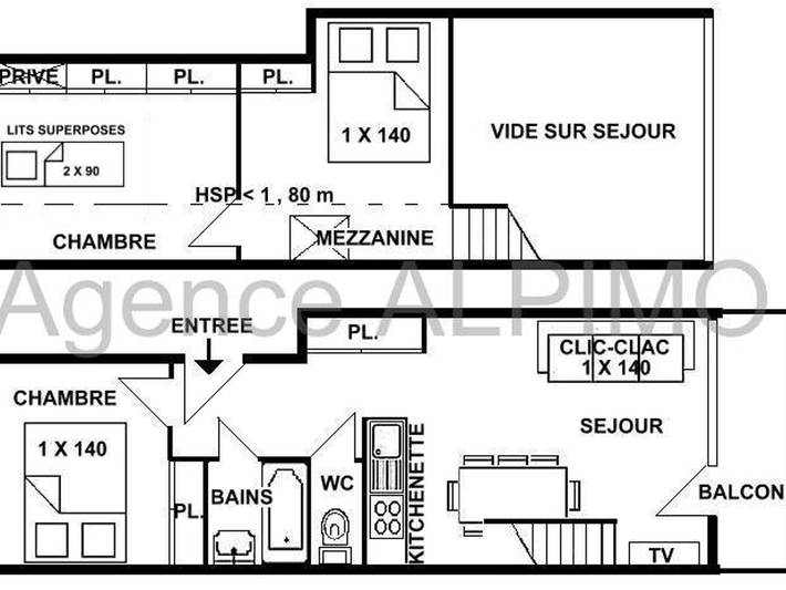 Gîte pour 8 personnes, avec balcon à Les Saisies - 3