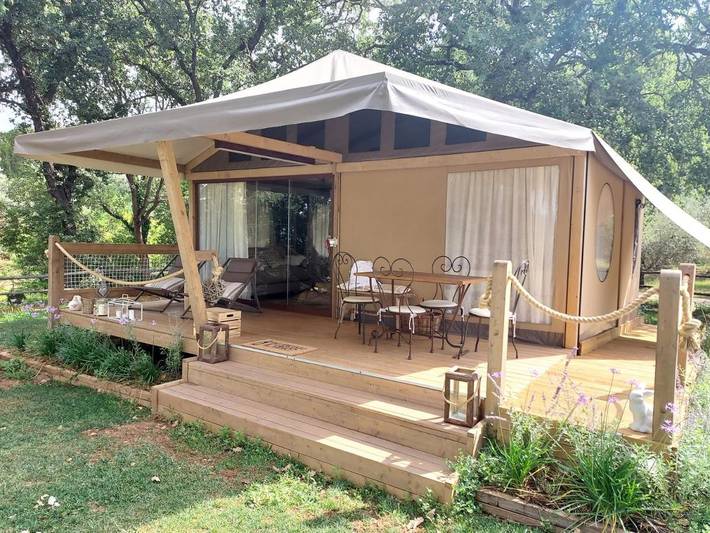 Camping für 4 Personen, mit Pool und Garten sowie Ausblick, mit Haustier in der Maremma - 3