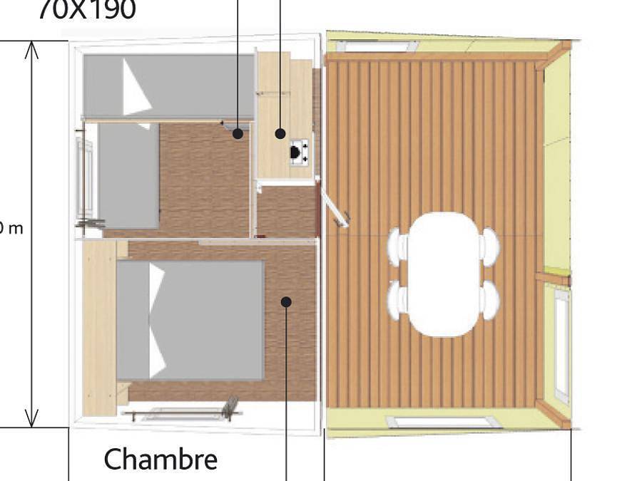 Camping Du Lac Fontclaire - Bungalow 4 personnes - Bungalow semi toilé 2 chambres in Puivert, Région de Limoux