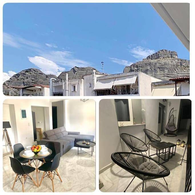 Gîte pour 4 personnes, avec Balcon ainsi que Terrasse et Vue dans Kalambáka