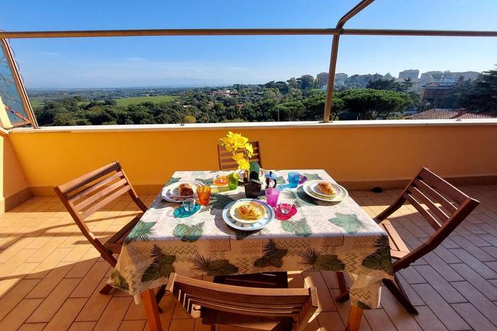 Gîte pour 4 personnes, avec vue et balcon dans La Storta