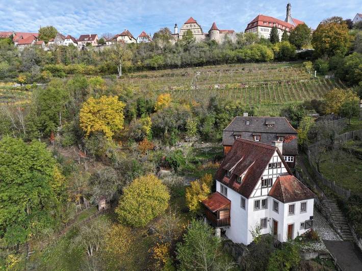 Ferienhaus für 4 Personen, mit Terrasse und Garten sowie Ausblick in Rothenburg ob der Tauber