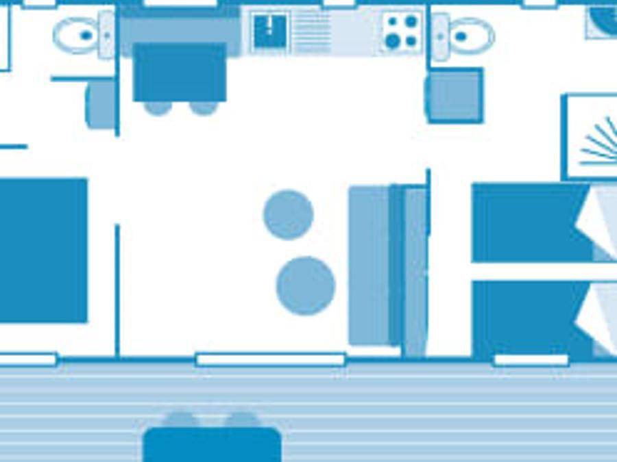 Camping Sandaya Les Rivages - Mobile home 4 persons - Cottage Taos 4p 2bed 2bath Premium air conditioning in Millau, Parc naturel régional des Grands Causses